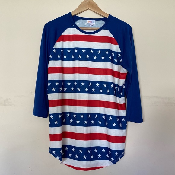 LuLaRoe Patriotic Randy Baseball T - Picture 2 of 7